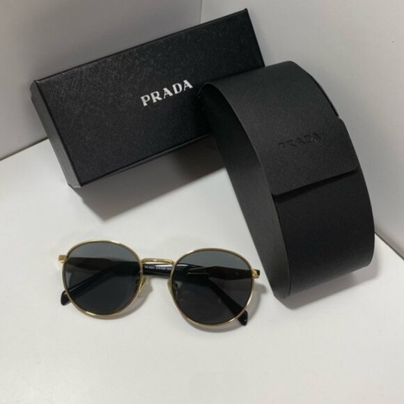 Prada Contemporary Gold Sunglasses - Picture 1 of 8